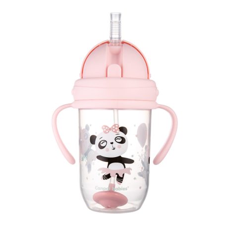 Canpol Cseppmentes szívószálas itatópohár nehezékkel 270 ml (6h+) - Panda