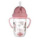 Canpol Cseppmentes szívószálas itatópohár nehezékkel 270 ml (6h+) - Cica