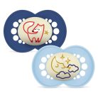 MAM Original Night 6 hó+ szilikon nyugtató cumi 2 db - kék róka/hold