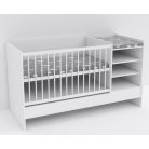 Baby Shop Basic – kombiágy (ágyneműtartó nélkül) bordázott fehér