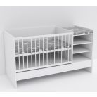 Baby Shop Basic – kombiágy (ágyneműtartó nélkül) bordázott fehér