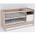 Baby Shop Basic – kombiágy (ágyneműtartóval) sonoma tölgy/bordázott fehér