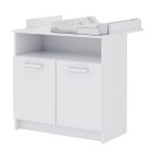 Baby Shop Basic 2 ajtós komód toldalékkal - bordázott fehér