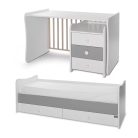 Lorelli Maxi Plus kombi ágy 70x160 - White/Stone Grey ÚJ 