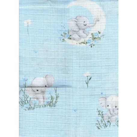 Mintás textil pelenka 1db-os - Kis elefánt kék