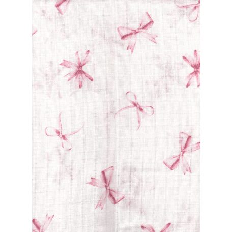 Mintás textil pelenka 1db-os - Rózsaszín masni