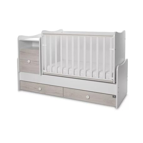 Lorelli Trend PLUS kombi ágy 70x165 - White & Light Oak ÚJ
