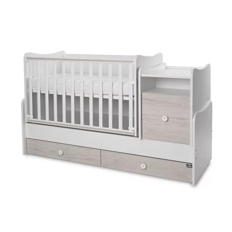 Lorelli Trend PLUS kombi ágy 70x165 - White & Light Oak ÚJ
