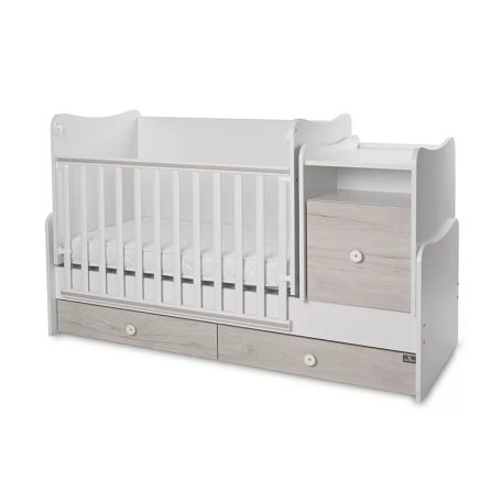 Lorelli Trend PLUS kombi ágy 70x165 - White & Light Oak ÚJ

