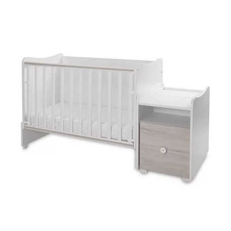 Lorelli Trend PLUS kombi ágy 70x165 - White & Light Oak ÚJ
