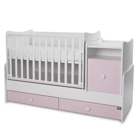 Lorelli Trend PLUS kombi ágy 70x165 - White & Orchid Pink ÚJ 