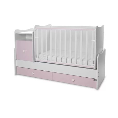 Lorelli Trend PLUS kombi ágy 70x165 - White & Orchid Pink ÚJ 