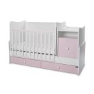 Lorelli Trend PLUS kombi ágy 70x165 - White & Orchid Pink ÚJ 