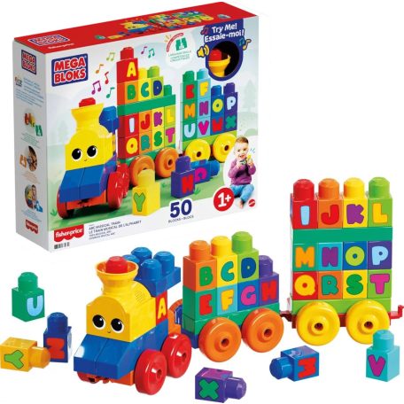 Fisher-Price: ABC zenélő vonat építőjáték - Mega Bloks
