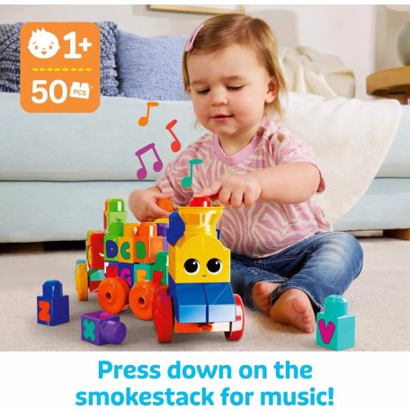 Fisher-Price: ABC zenélő vonat építőjáték - Mega Bloks