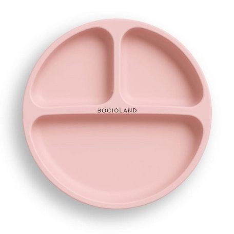 Bocioland szilikon osztott tányér tapadókoronggal  6m+ rózsaszín