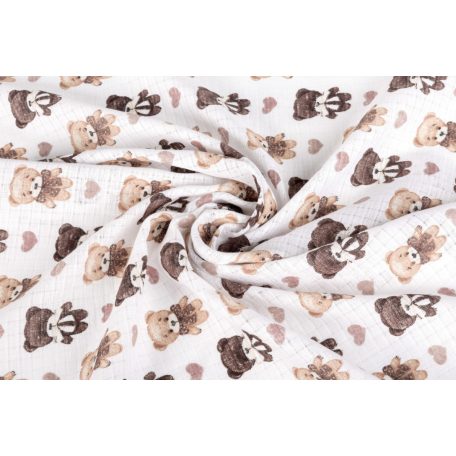 Sensillo 5  db-os színes,mintás textil pelenka - Teddy Pink