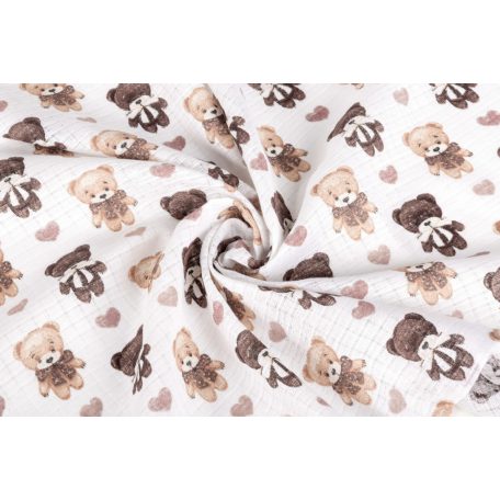 Sensillo 5  db-os színes,mintás textil pelenka - Teddy Pink