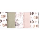 Sensillo 5  db-os színes,mintás textil pelenka - Teddy Pink