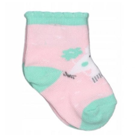 Yo! Baby pamut zokni 6-9 hó - rózsaszín/zöld egeres