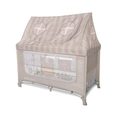 Lorelli Sweet Home 2, multifunkciós utazóágy tetővel - Beige 