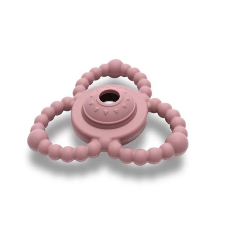 Lorelli Természetes szilikon csörgő-rágóka - Deep Pink 