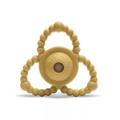 Lorelli Természetes szilikon csörgő-rágóka - Yellow 