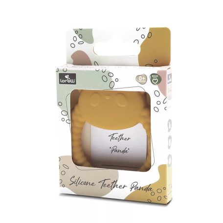 Lorelli Panda természetes szilikon rágóka - Yellow 