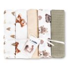 Sensillo 5  db-os színes,mintás textil pelenka - Teddy Beige