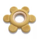 Lorelli Virág szilikon és bükkfa rágóka - Yellow 