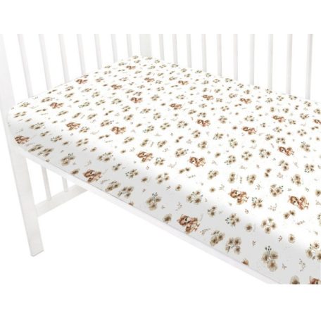 Baby Shop 60*120 cm pamut,gumis lepedő - bézs kacsa 