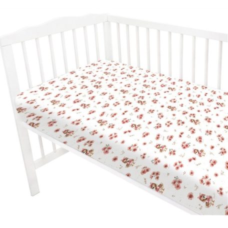 Baby Shop 60*120 cm pamut,gumis lepedő - rózsaszín kacsa 
