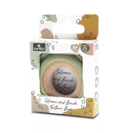 Lorelli Maci szilikon és bükkfa rágóka - Fresh Green 