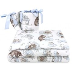   Baby Shop 3 részes ágynemű garnitúra - Felhőn alvó állatok kék