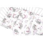 Baby Shop ágynemű huzat 90*120cm - szivárványos elefánt rózsaszín 