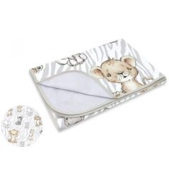   Baby Shop pamut kétoldalas babapléd 75*100 cm  - Szürke szafari