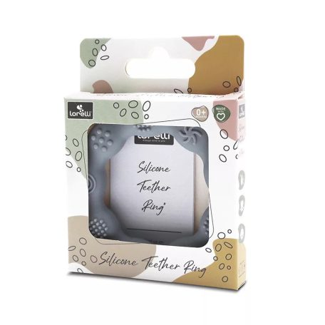 Lorelli Természetes szilikon rágóka karika - Grey 