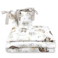   Baby Shop 3 részes ágynemű garnitúra - Felhőn alvó állatok bézs