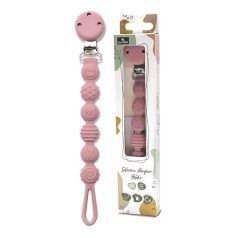 Lorelli Természetes szilikon cumitartó lánc - Deep Pink