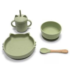   Lorelli Természetes szilikon 4 db-os étkészlet - Fresh Green