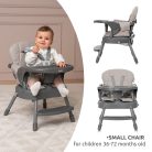 Lorelli Siesta 3az1-ben fix etetőszék - Grey Leather