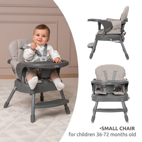 Lorelli Siesta 3az1-ben fix etetőszék - Grey Leather