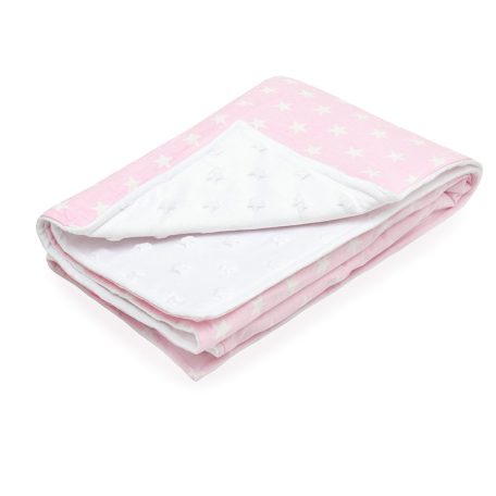 Scamp Minky kétoldalú takaró 75*100 cm  - Pink Stars
