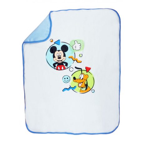 Disney Mickey és Plútó wellsoft béléses pamut babatakaró  70x90cm - fehér