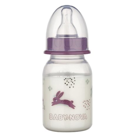 Baby-Nova cumisüveg 120 ml szilikon cumival S-es - nyuszi 