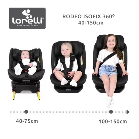 Lorelli Rodeo 360 isofix autósülés 40-150cm - Black 