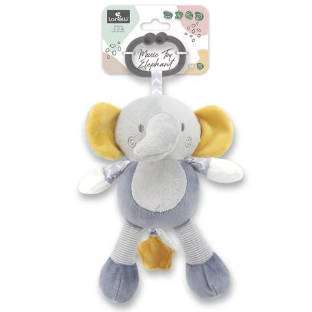 Lorelli Toys plüss zenélő játék - Szürke Elefánt-klón
