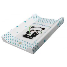   Babastar puha 2 ékes pelenkázó lap 50*70 cm - kék panda és mamája