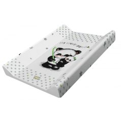   Babastar puha 2 ékes pelenkázó lap 50*70 cm - szürke panda és mamája