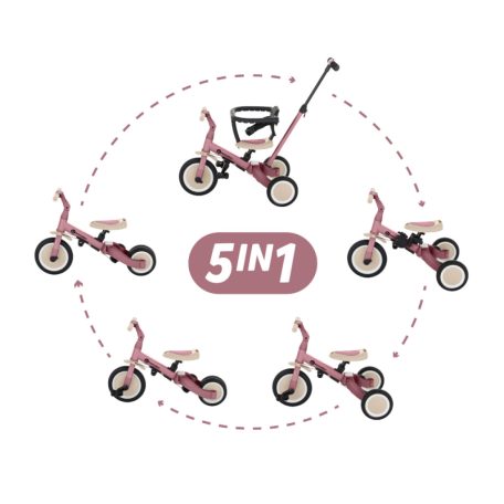 P&M Turbo 5in1 Multifunkciós tricikli - Dusty Rose
